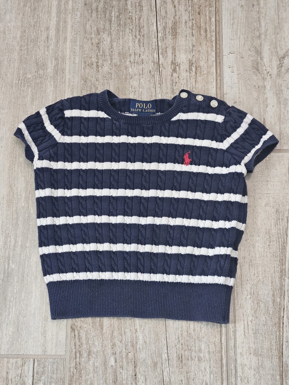 Polo Ralph Lauren Toddler Navy/White Striped Sweater Top